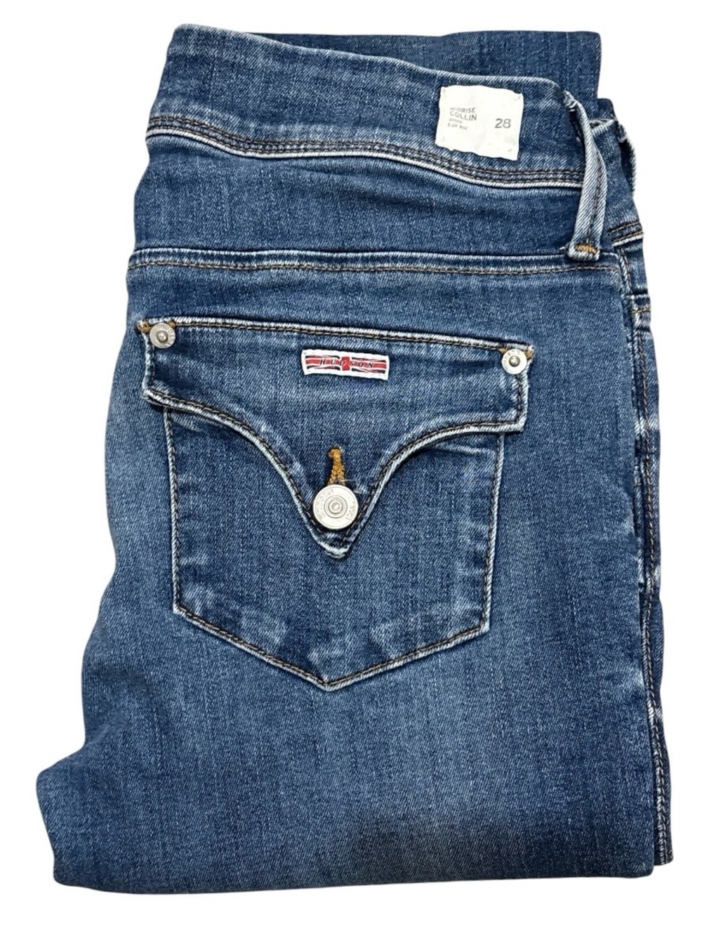 Hudson Jeans Womens 28 Collin Mid Rise Skinny Flap Pockets USA